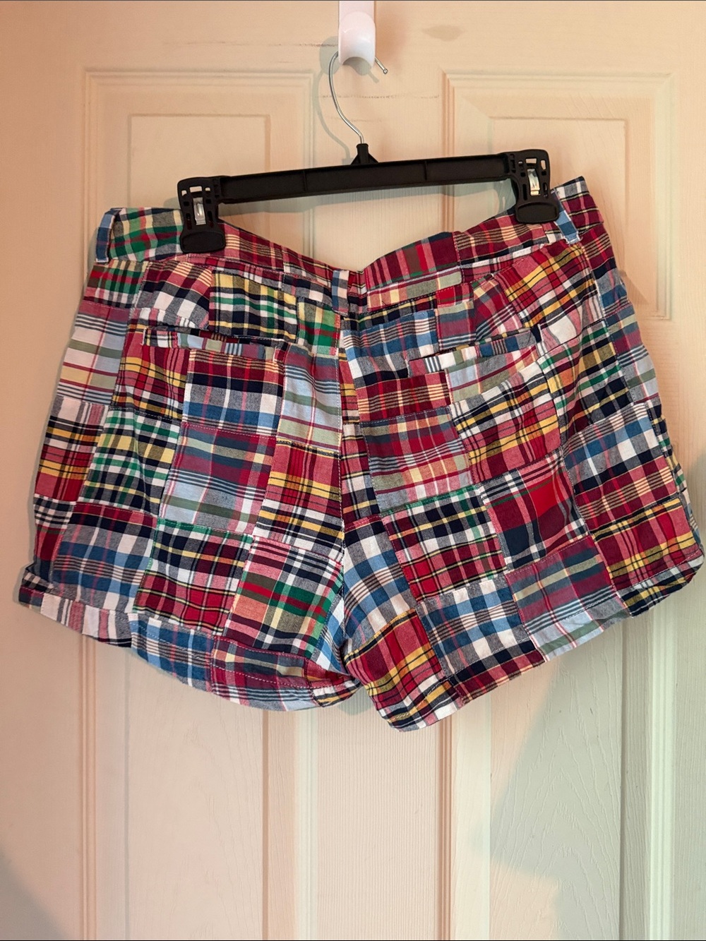 Classic Patchwork Plaid Women's Shorts - Multicolor - Picture 3 of 4
